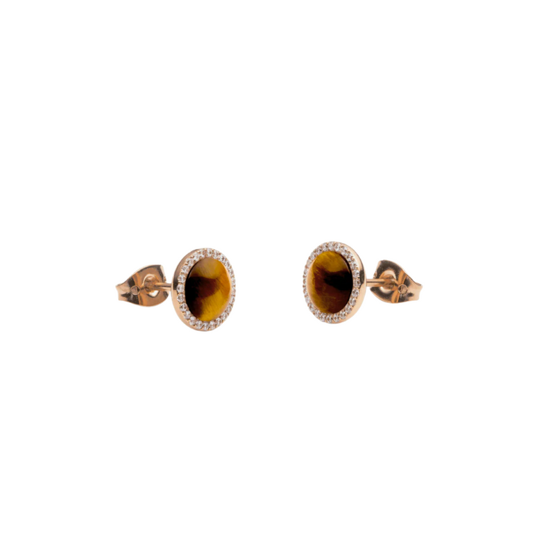 Daniel Wellington Audrey Earrings Tiger Eye Rose Gold DW00401415
