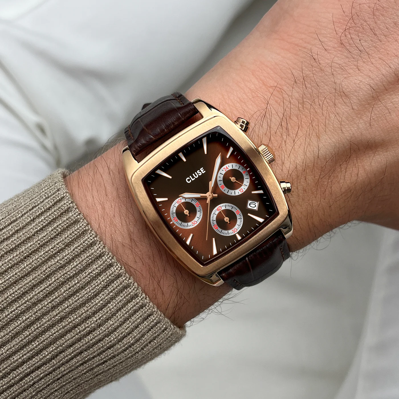 CLUSE Quartaut Chrono Brown Dial and Band CW52006