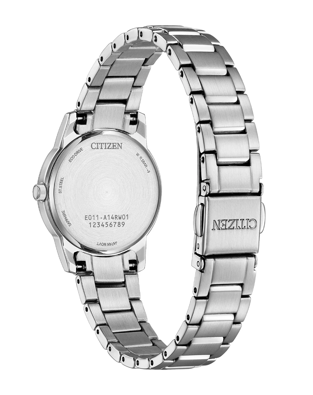 Citizen Eco-Drive Black Dial Stainless Steel Watch EW2318-73E