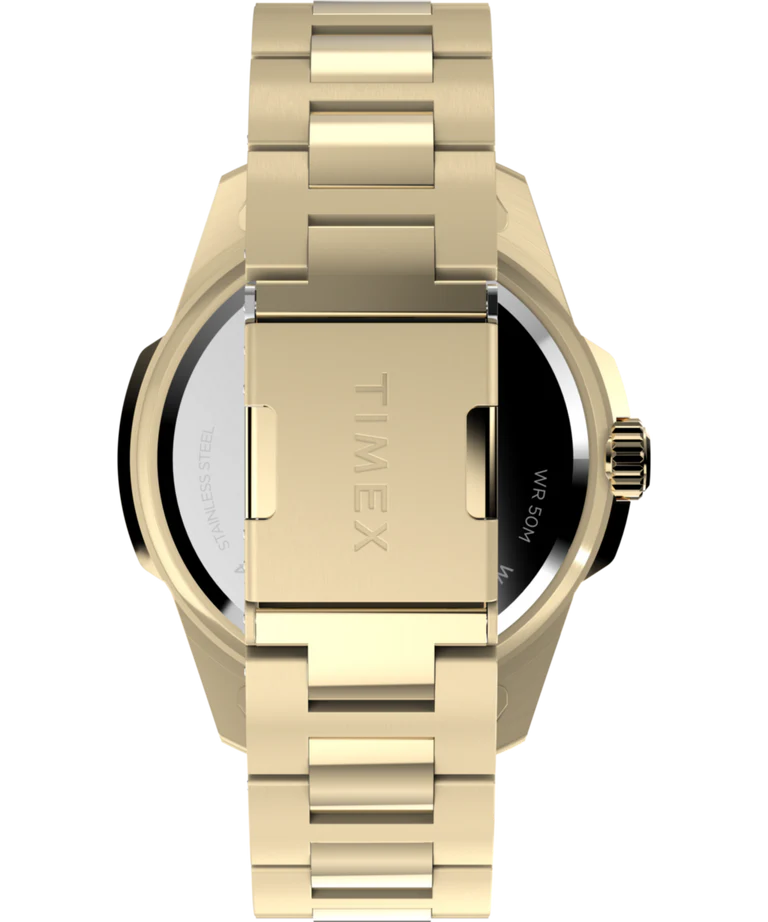 Timex x Fortnite Essex 45mm Gold Stainless Steel Black Dial Watch TW2Y47200