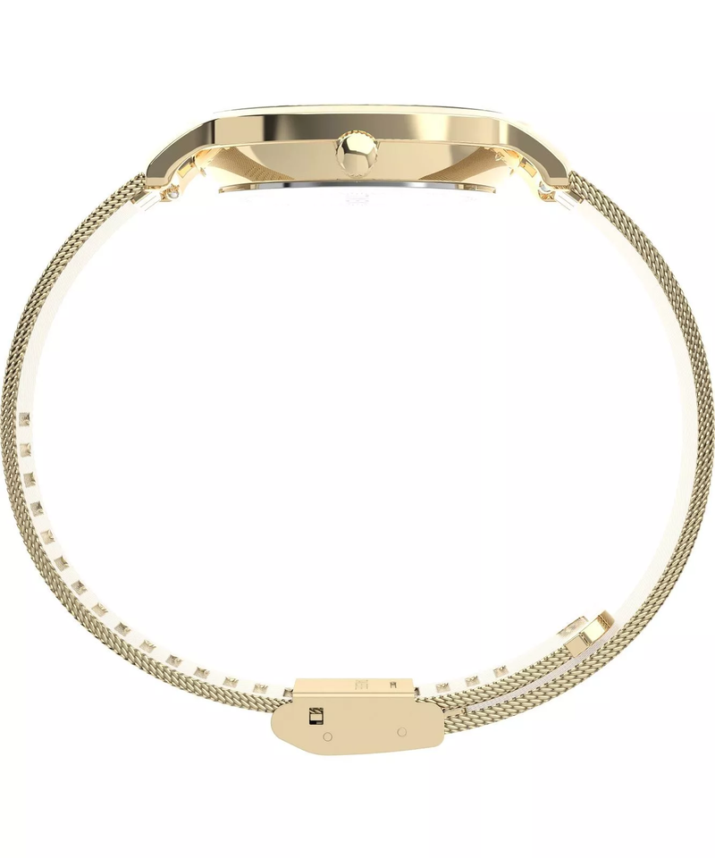 Timex Transcend 34mm White Dial Gold Stainless Steel Silver Dial Watch TW2Y10300