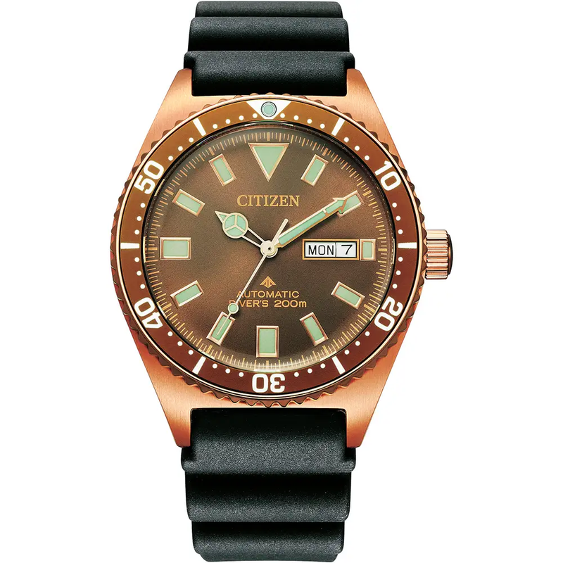 Citizen Promaster Automatic Polyurethane Strap Brown Dial Watch NY0125-08W