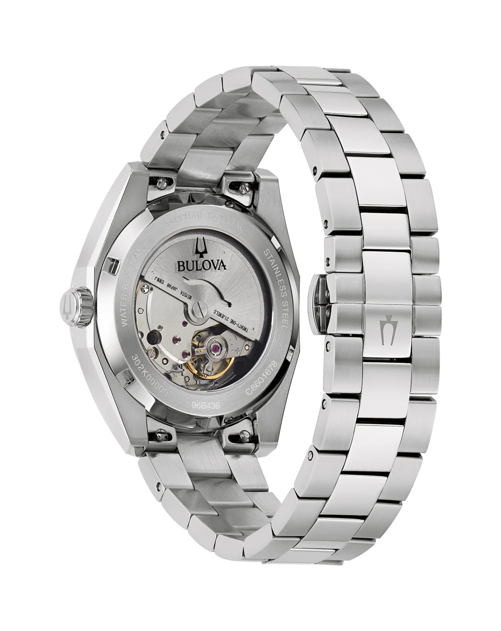 Bulova Surveyor Automatic Blue Dial Stainless Steel Mens Watch 96B436