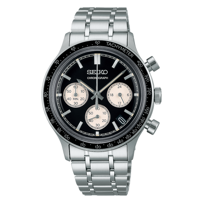 Seiko Chronograph Men's Black Dial Watch SSB479P