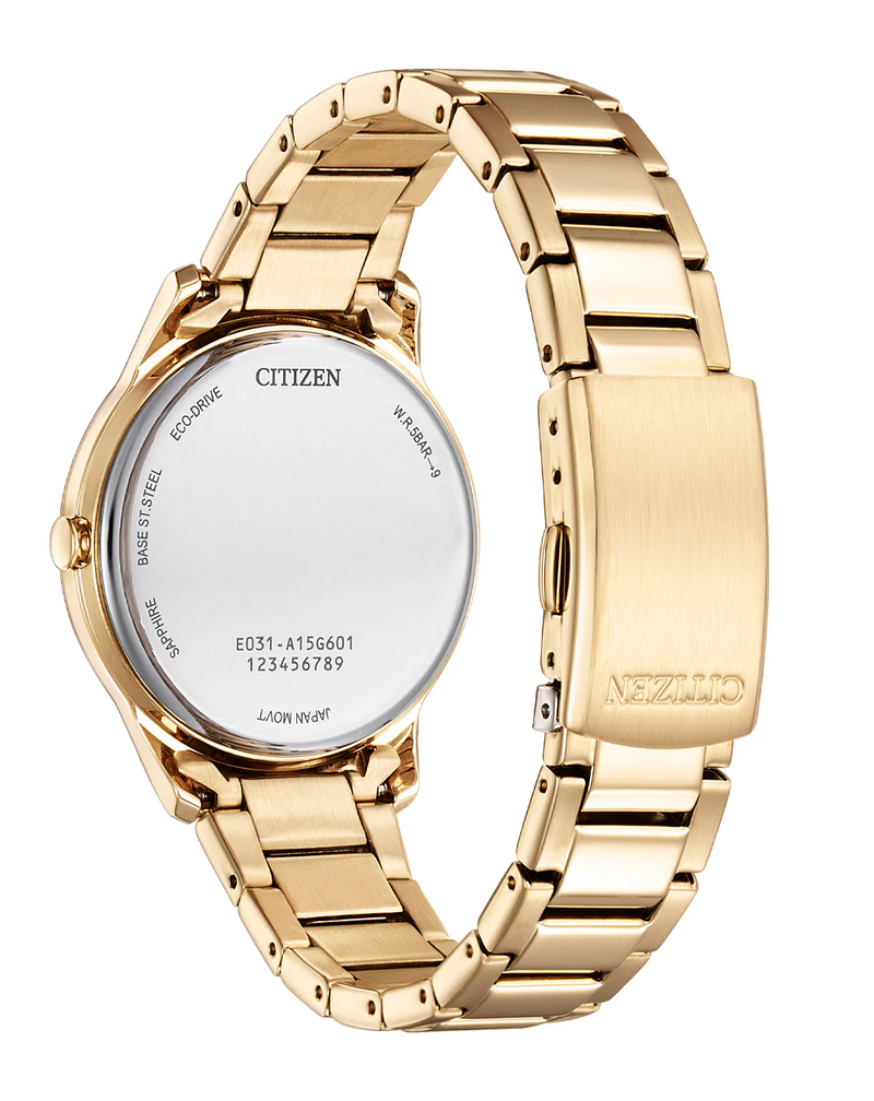 Citizen Eco-Drive Rose Gold Stainless Steel Champagne Pink Dial Watch EM0418-81X