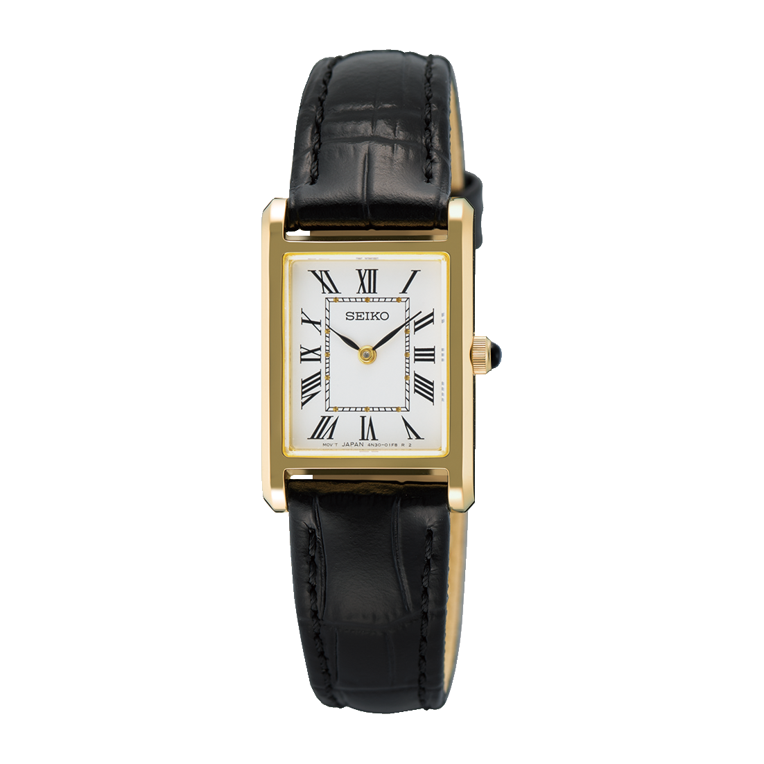 Seiko Ladies Classic Square Gold Case White Dial Watch SWR108P