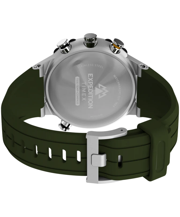 Timex Expedition North Tide Temp Compass Green Rubber Band Watch TW2Y14400