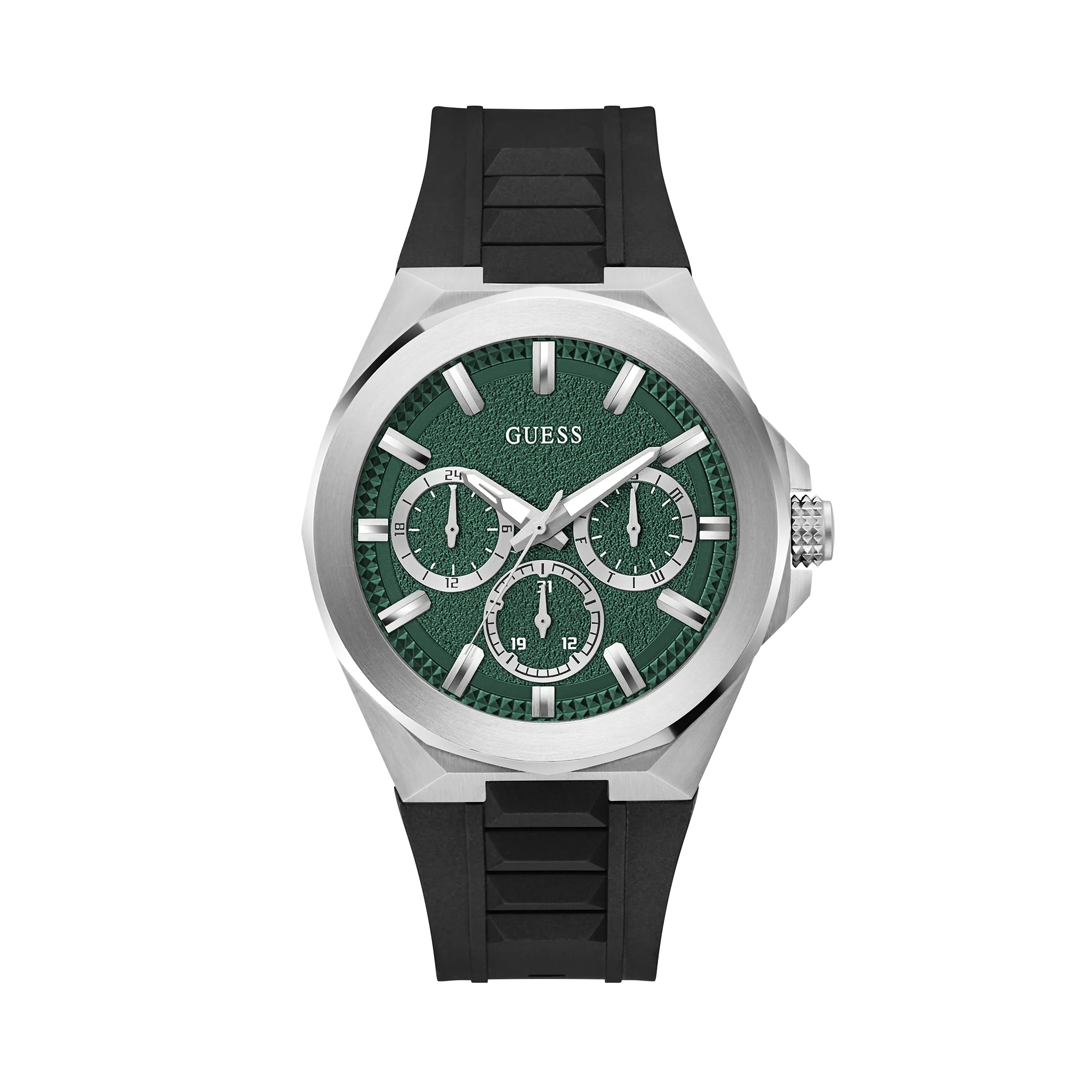 Guess Green Dial Rubber Band Men's Watch GW0799G3