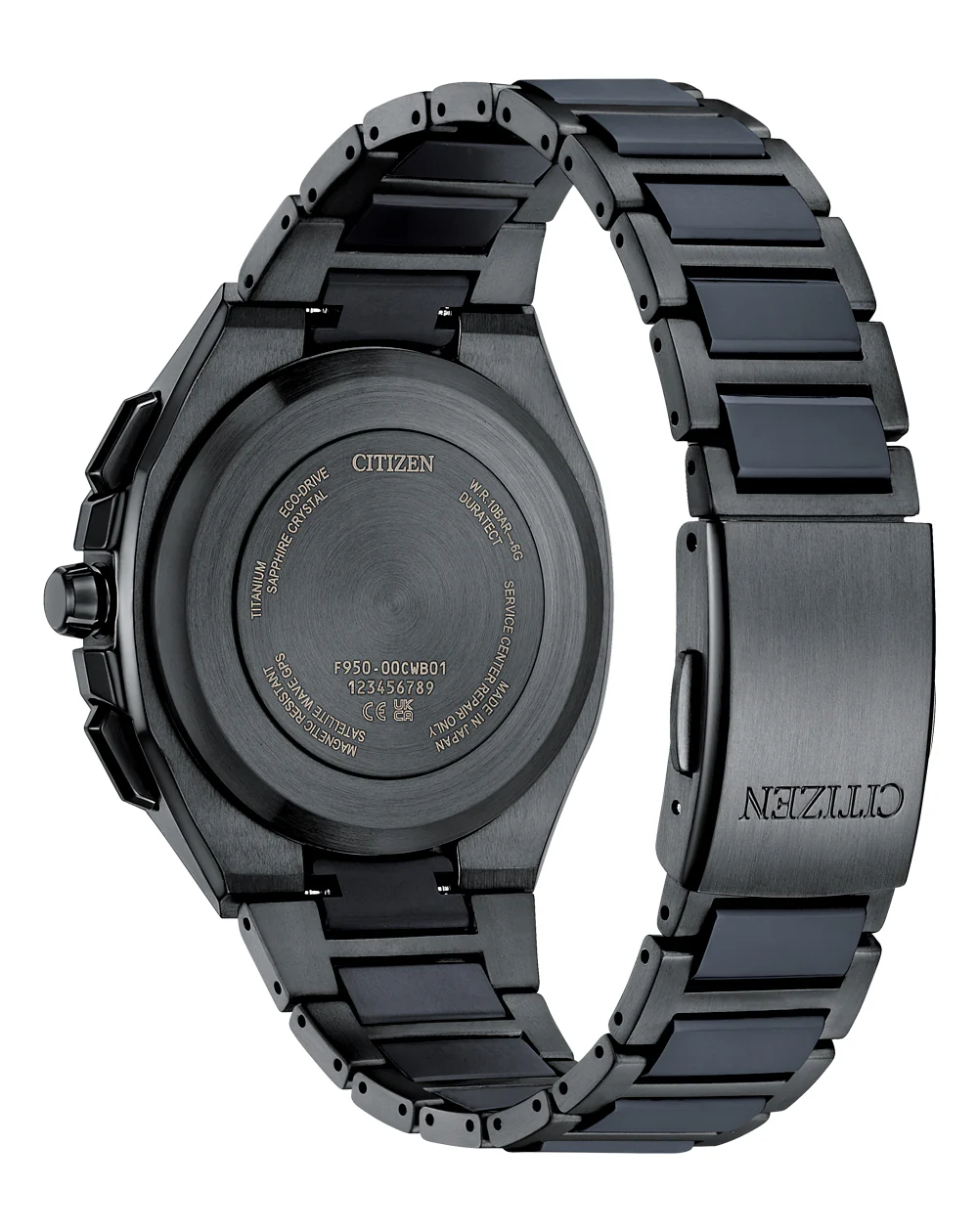 Citizen Attesa Satellite Wave GPS Black and Blue Titanium Watch CC4106-74E