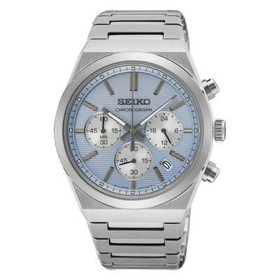 Seiko Conceptual Series Chronograph Baby Blue Dial Stainless Steel Watch SSB459P
