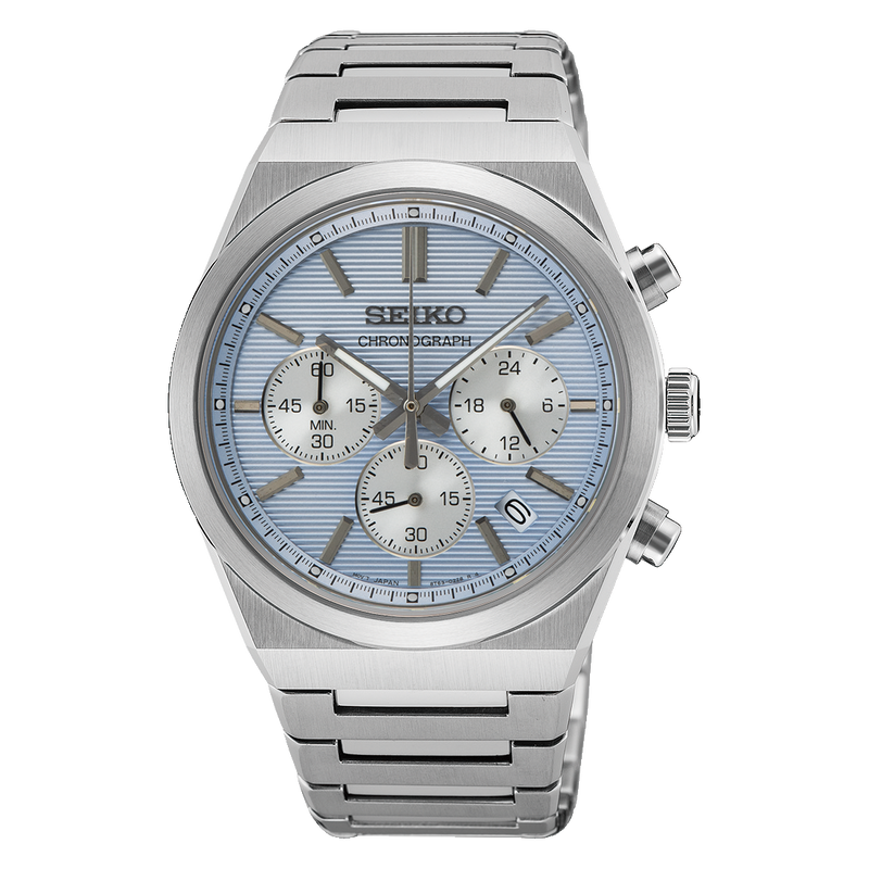 Seiko Conceptual Series Chronograph Baby Blue Dial Stainless Steel Watch SSB459P