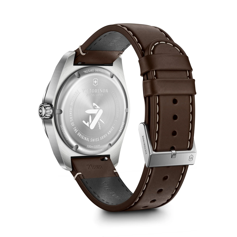 Victorinox Swiss Army Blue Dial Brown Leather Band Mens Watch 242040