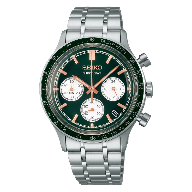 Seiko Chronograph Men's Green Dial Watch SSB481P