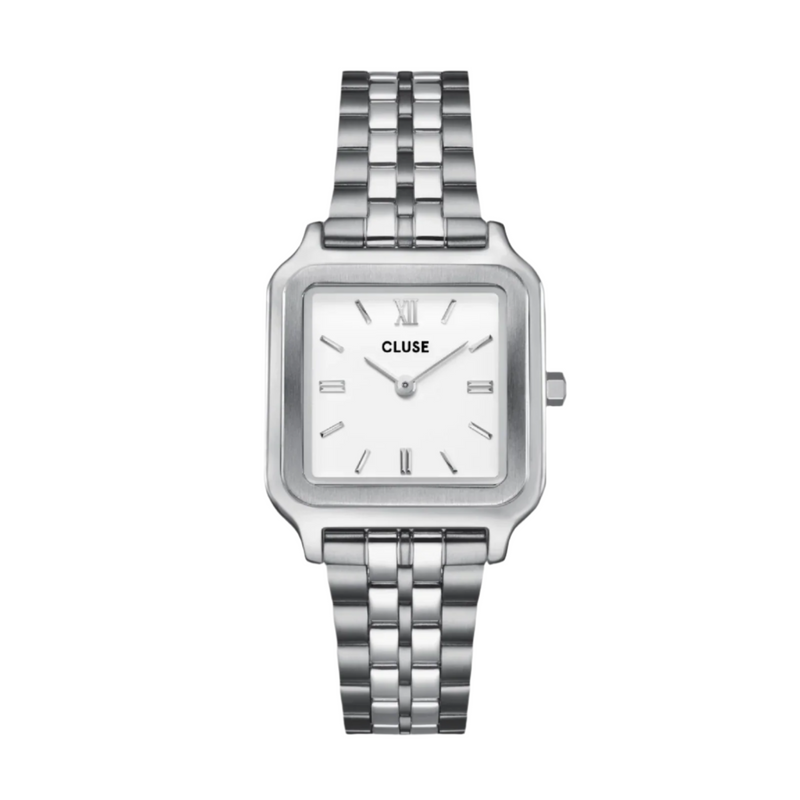 CLUSE Gracieuse Silver Link and Eleve Silver Tennis Bracelet Set CC11902