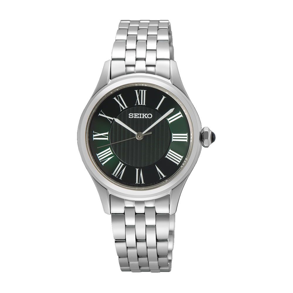 Seiko Conceptual Silver Classic Green Dial Watch SUR611P