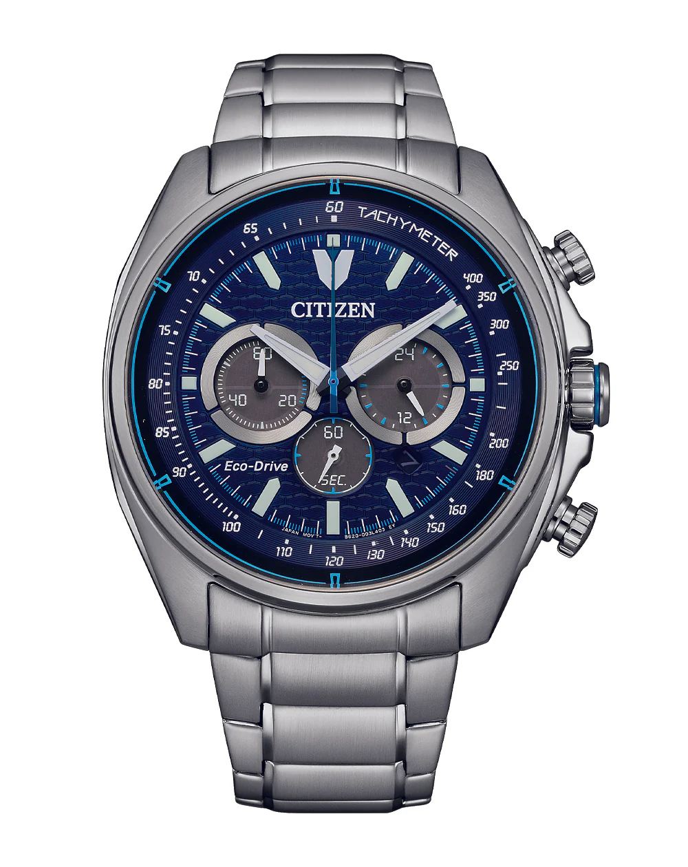 Citizen Eco-Drive Blue Dial Chronograph Dark Stainless Steel Watch CA4560-81L