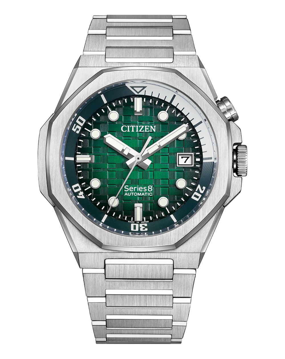 Citizen Series 8 Stainless Steel Green Dial Watch NB6060-58X