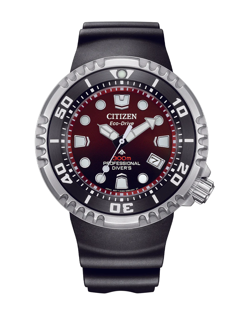 Citizen Promaster Eco-Drive Red Dial Black Rubber Band 300M Men's Watch BN1024-01Z