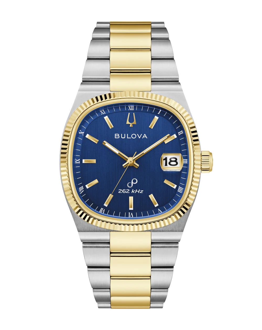 Bulova Super Seville Blue Dial Two Toned Stainless Steel Watch 98B462