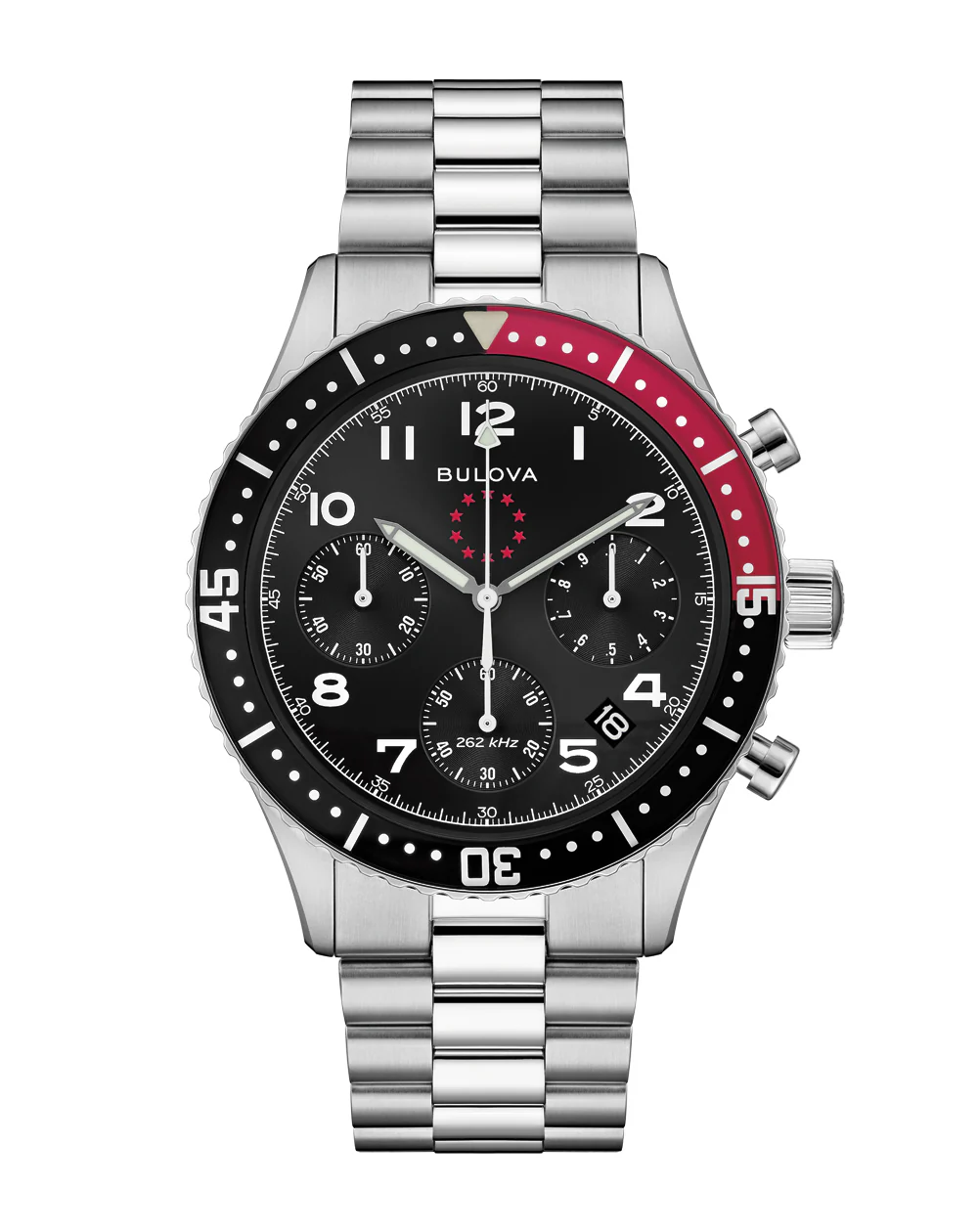 Bulova Marine Star Heritage Chronograph Black Dial Mens Watch 98B451
