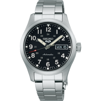Seiko 5 Automatic Black Dial Sports Stainless Steel Watch SRPJ81K