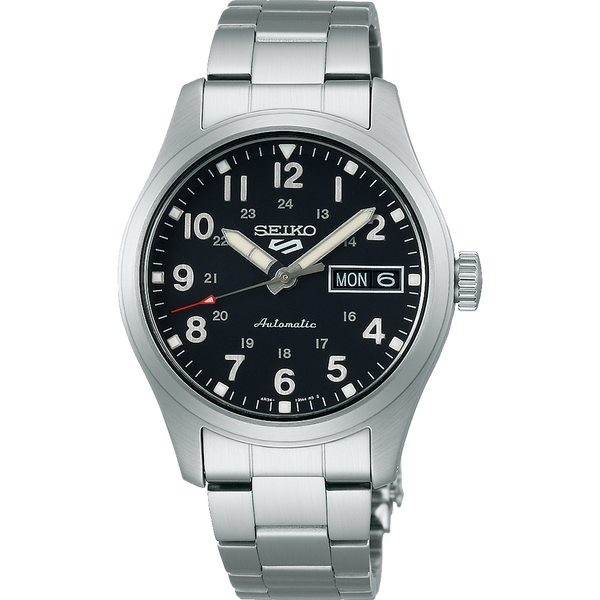 Seiko 5 Automatic Black Dial Sports Stainless Steel Watch SRPJ81K