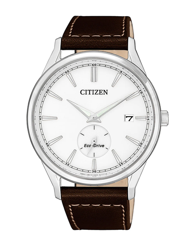 Citizen Eco-Drive Brown Leather Strap White Dial Watch BV1119-14A