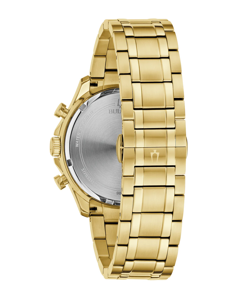 Bulova Sutton Chronograph Diamond Gold Stainless Steel Band Silver Dial Watch 98E113
