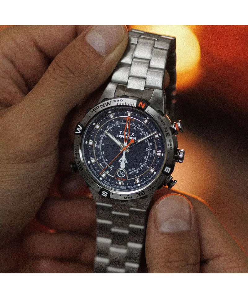Timex Expedition North Tide Temp Compass Stainless Steel Band TW2Y12900