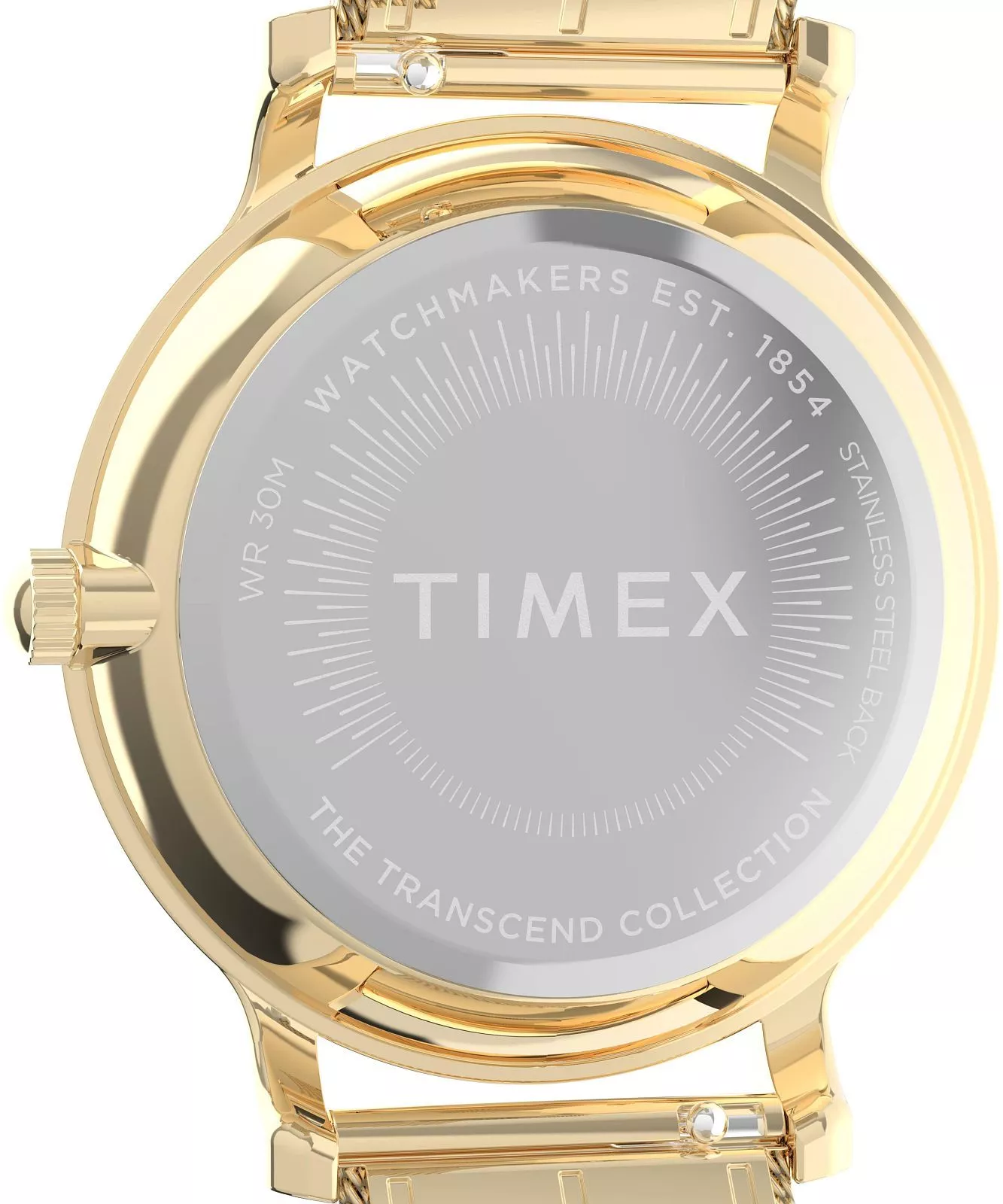 Timex Transcend 34mm White Dial Gold Stainless Steel Silver Dial Watch TW2Y10300