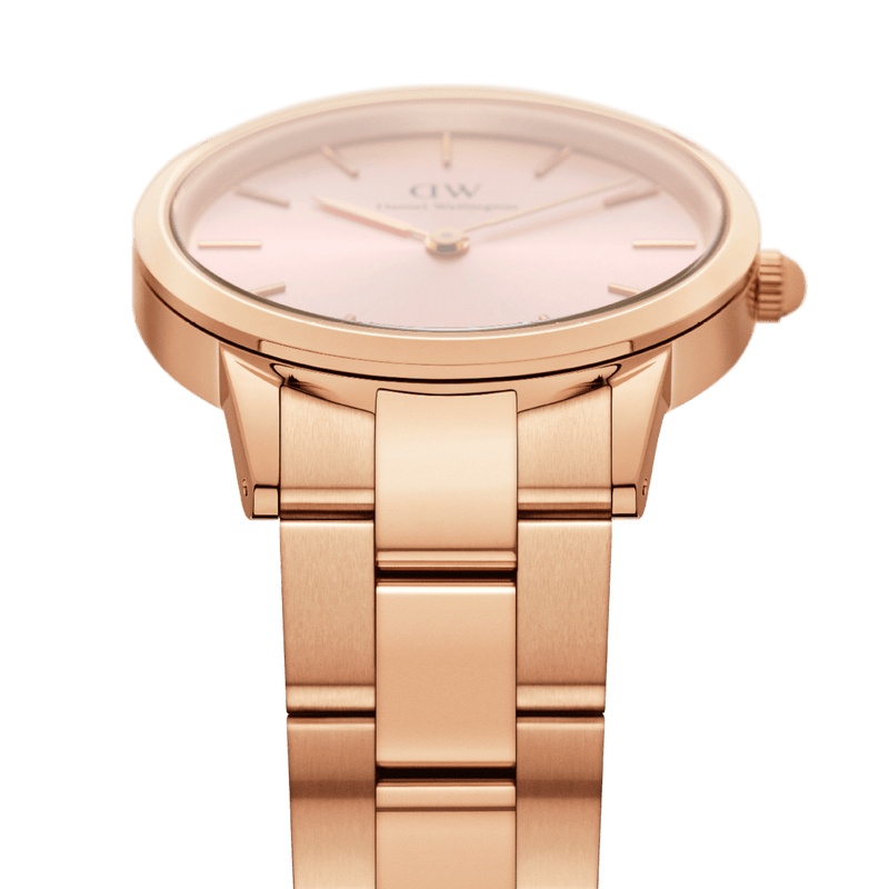 Daniel Wellington Iconic Link 28mm Light Pink Dial Watch DW00100370