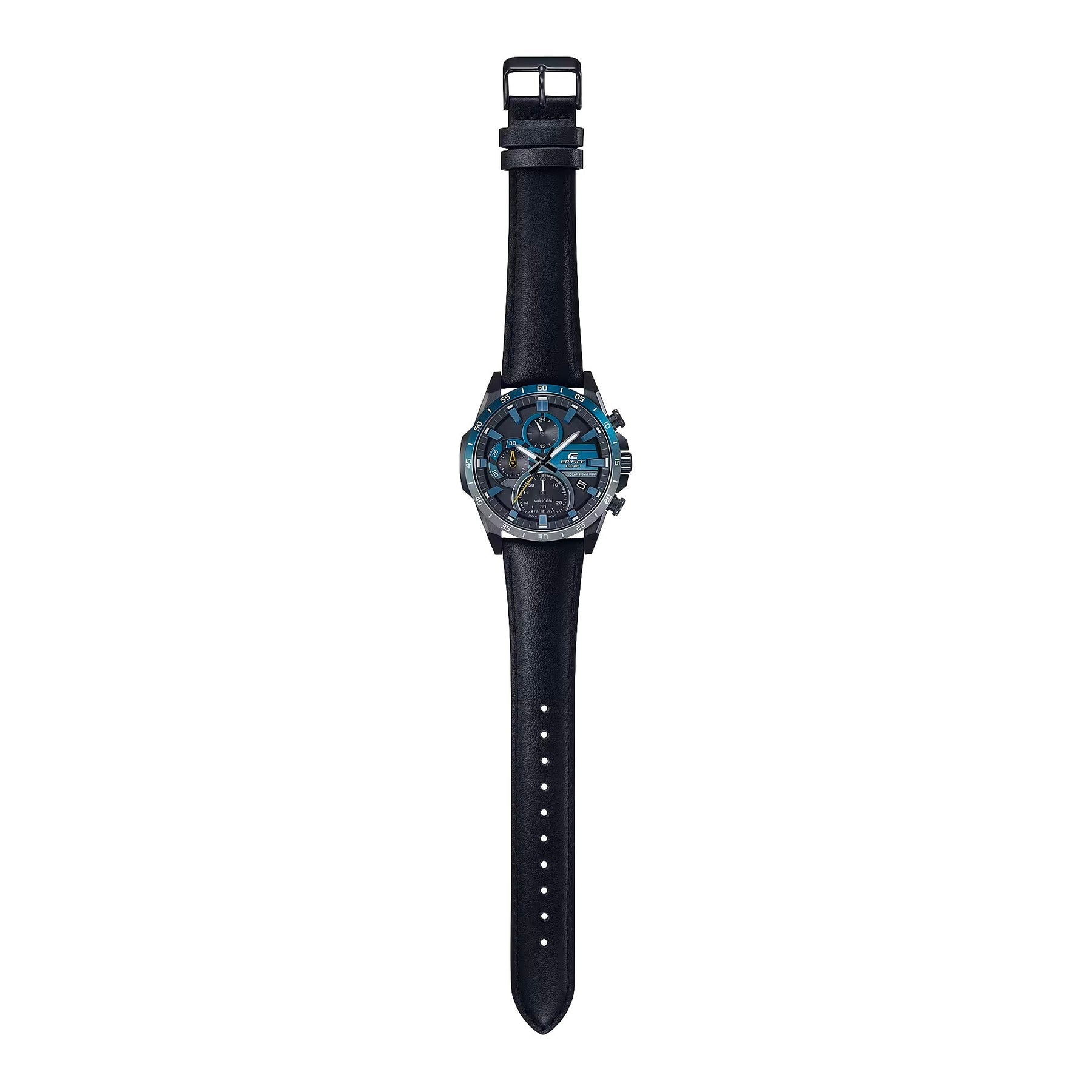 Casio Edifice Windflow Black Leather Strap Watch EQS940NL-1A
