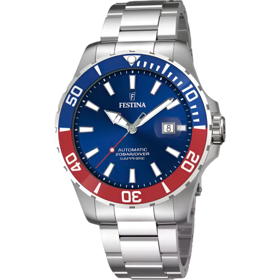 Festina Automatic Blue Dial Stainless Steel Strap Watch f20531/5