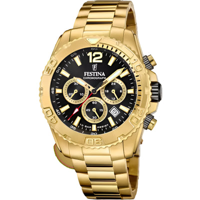 Festina Black Dial Stainless Steel Strap Watch f20684/4