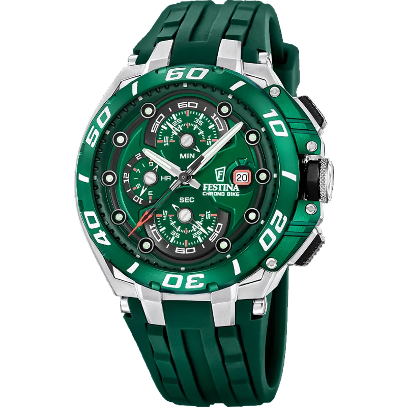 Festina ChronoBike Green Dial Rubber Strap Men's Watch F20755/3
