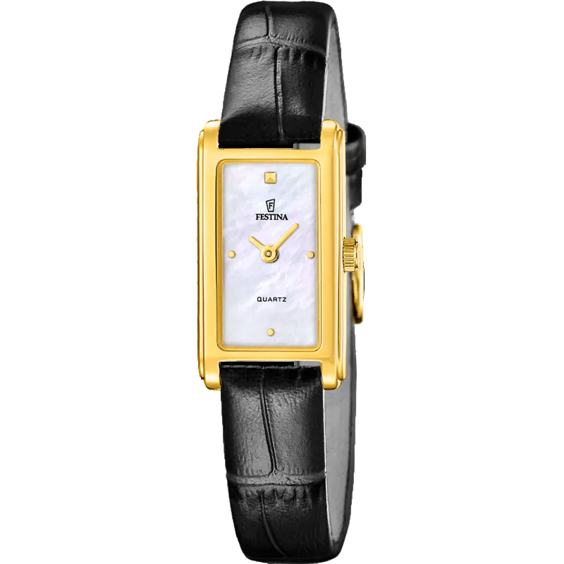 Festina Multicolour Dial Black Leather Strap Women's Watch F20770/1