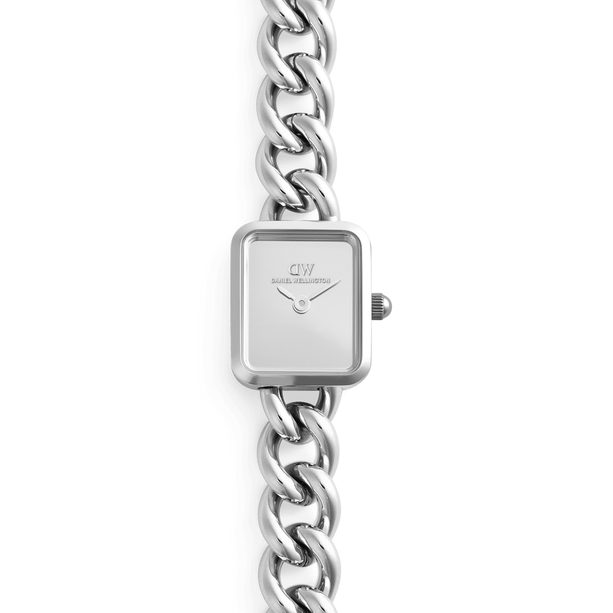 Daniel Wellington Jolie Chain Reflection Silver DW00100972 women's watch with silver mirror dial and silver link strap