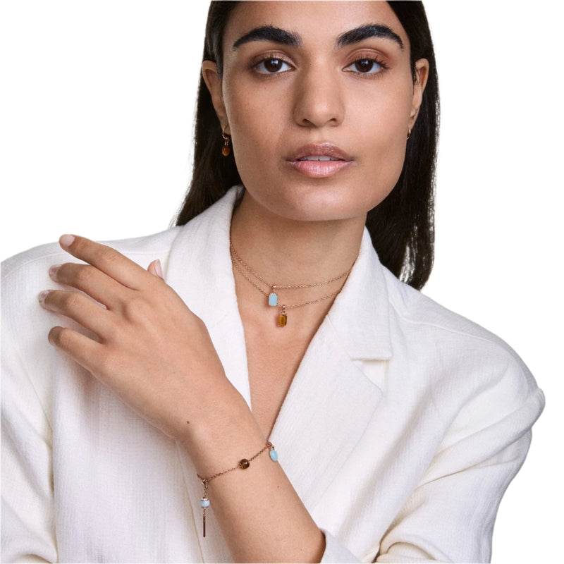 Daniel Wellington Tiger eye Octagon Rose Gold Charm DW00401468