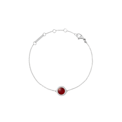 Daniel Wellington Audrey Bracelet Red Agathe Silver Bracelet DW00401434