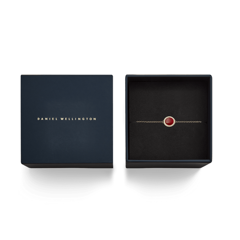 Daniel Wellington Audrey Red Agathe Gold Bracelet DW00401422