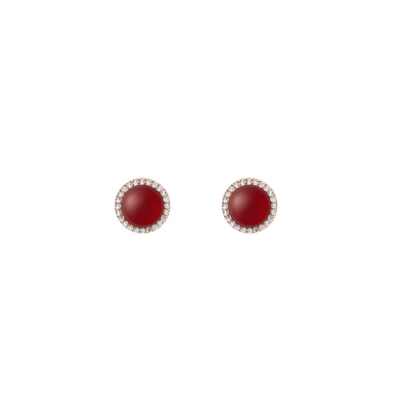Daniel Wellington Audrey Red Agathe Rose Gold Earrings DW00401410