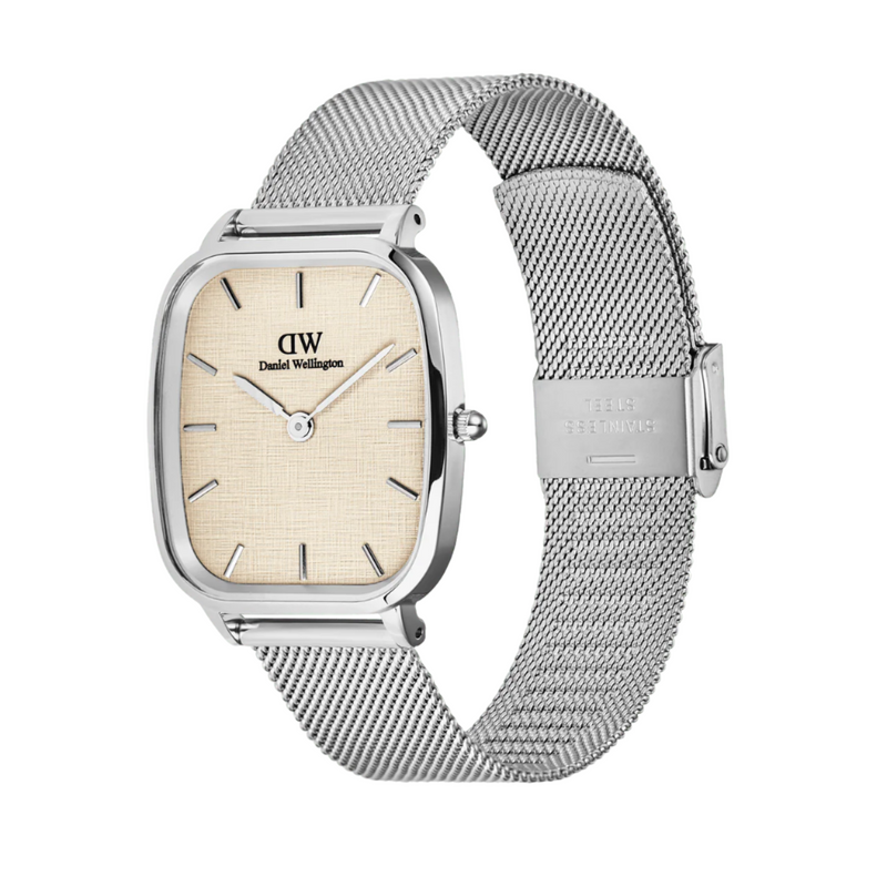 Daniel Wellington Marlon Sterling Vintage Linen Pattern Dial Watch DW00100814