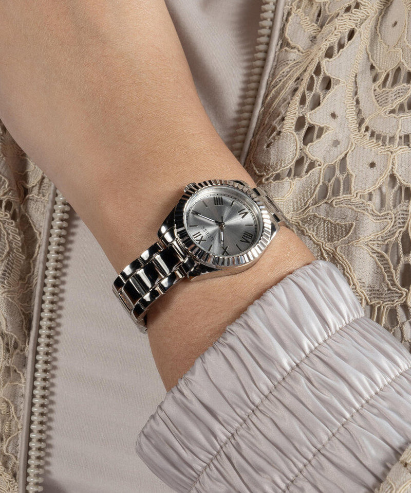 Guess Mini Luna Silver Dial Stainless Steel Watch GW0687L1