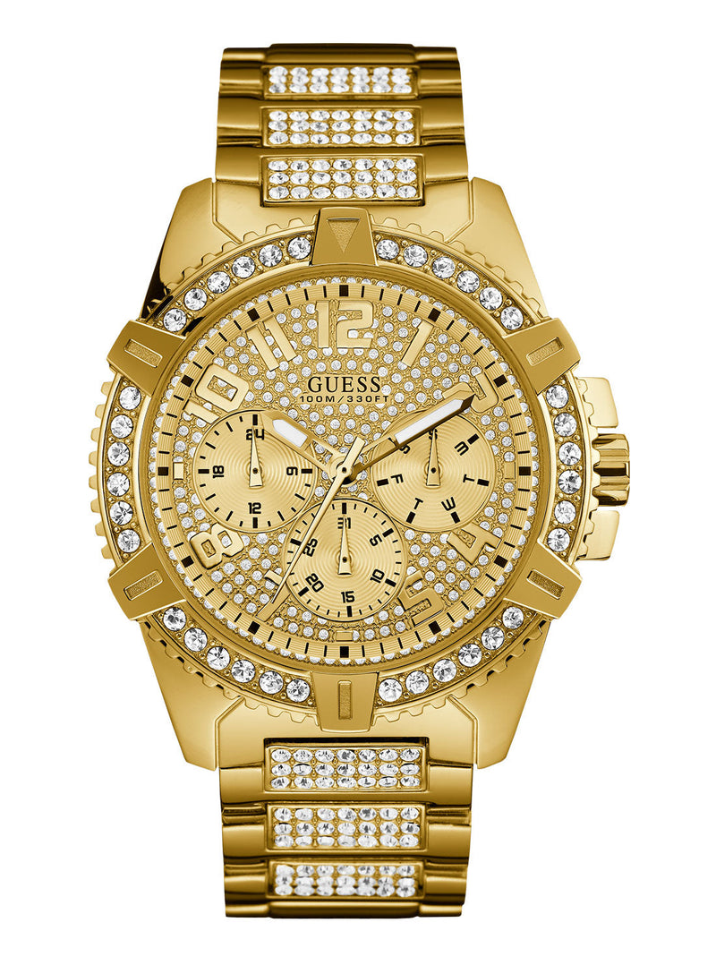 Guess Frontier Gold Dial Gold Tone Multi-function Watch W0799G2