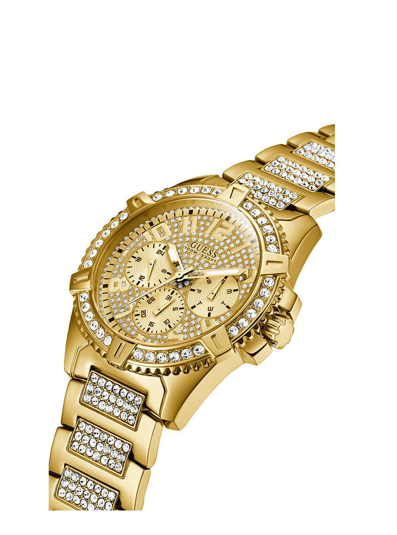 Guess Frontier Gold Dial Gold Tone Multi-function Watch W0799G2