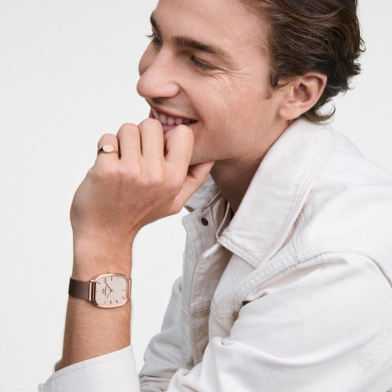 Daniel Wellington Marlon Melrose Vintage Linen Pattern Dial Watch DW00100817