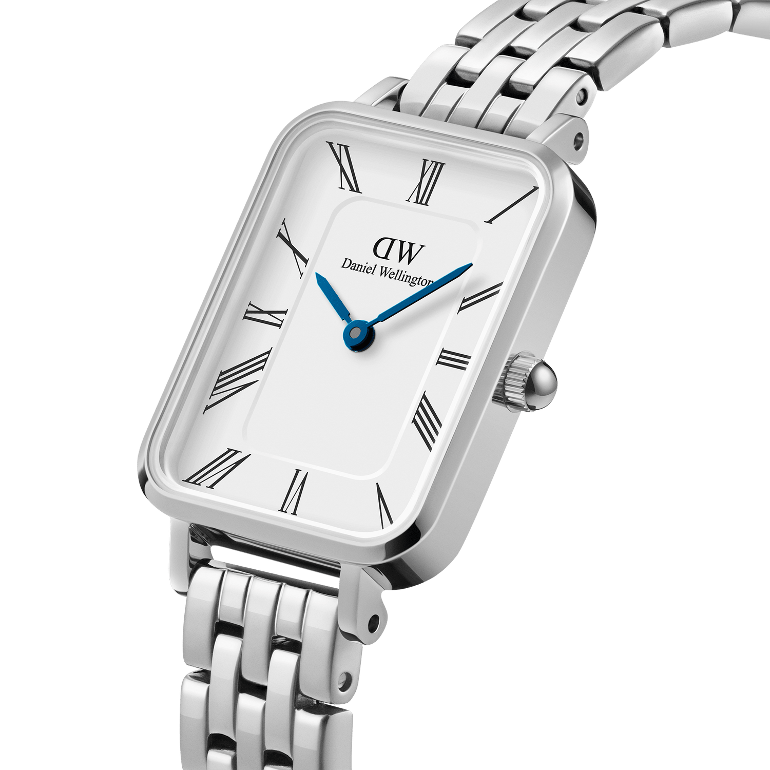 Daniel Wellington Quadro Roman Numerals 5-Link White Dial Watch DW00100691