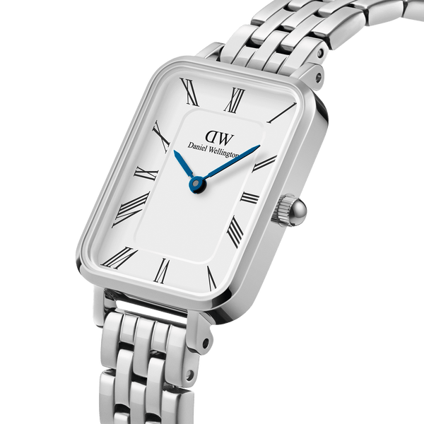 Daniel Wellington Quadro Roman Numerals 5-Link White Dial Watch DW00100691