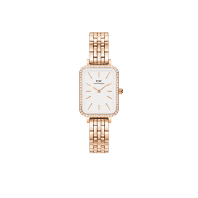 Daniel Wellington Quadro 20X26mm Bezel 5-Link White Dial Watch DW00100672