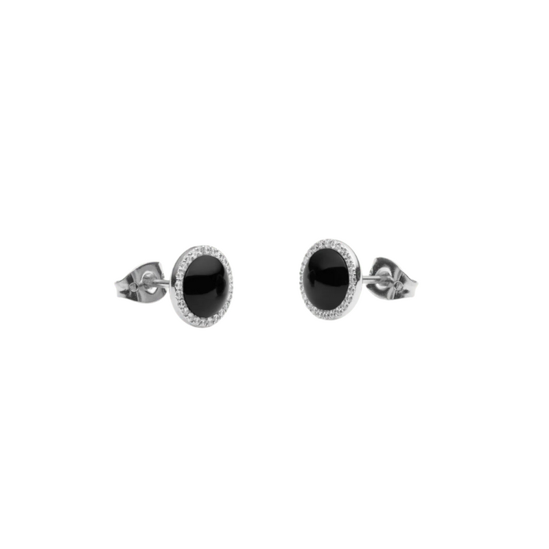 Daniel Wellington Audrey Earrings Black Agathe Silver DW00401420